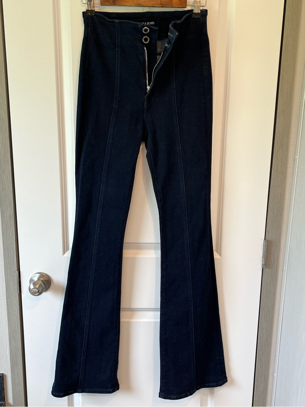 Veronica Beard Boho Beverly Skinny Flare High Rise Jeans Dark Wash Size 26